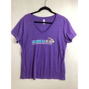 District Top‎ Women's XXL Vibrant Purple Graphic Tee